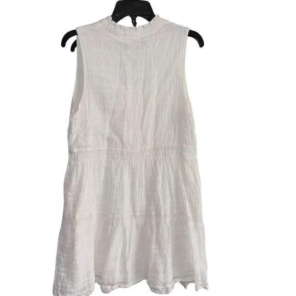Gibsonlook White Sleeveless Decked Out Day V-Neck Midi Dress Size Medium - Picture 4 of 7